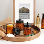 Amber Glass Qtip Holder, Apothecary Jar, Qtip Dispenser - Image 6