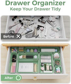BiuLeon 25 PCS Plastic Drawer Organizers Set, 4-Sizes Vanity and Makeup - Image 4