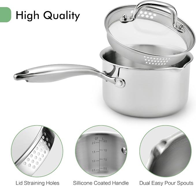 3.5 Quart Stainless Steel Pot Saucepan - Image 4