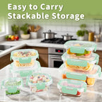 HOMBERKING 8 Pack Glass Food Storage Containers - Image 3