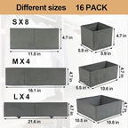 Fordonral 16 Pack Drawer Organizer Clothes, Foldable Fabric Dresser Organizer - Image 2