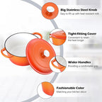 TeamFar Enameled Cast Iron Dutch Oven, 6QT Nonstick Dutch Oven Pot - Image 3