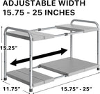 Simple Houseware Under Sink 2-Tier Heavy Duty Expandable Rack Organizer - Image 2