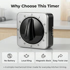 Searon Kitchen Timers for Cooking, Mechanical Wind Up Timer - Image 9