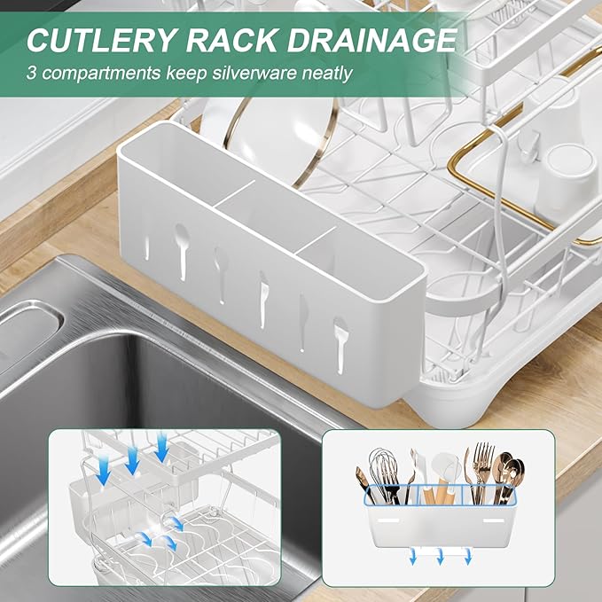 Dish Drying Rack, Two-Tier Dish Drying Rack - Image 3