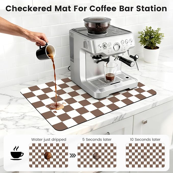 12" x 20" Checkered Dish Drying Mat - Image 3