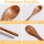 Set of 4 Wooden Measuring Spoons Measuring Spoons Cups Baking Utensil Natural - Image 3