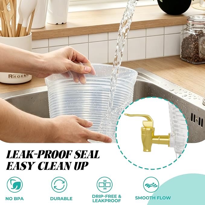 1 Pack Drink Dispenser for Parties 1.6 Gallon, Large 6L Plastic Water Dispenser - Image 3