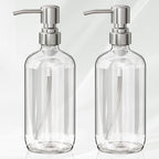 AmazerBath Soap Dispenser, 2 Pack Glass Soap Dispenser by AmazerBath