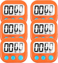 6 Pack Digital Kitchen Timer for Cooking Big Digits Loud Alarm Magnetic Backing by AOUCE