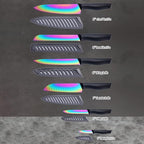 Marco Almond Kitchen Knife Set, KYA36 12-Piece Rainbow Color Stainless Steel - Image 2