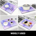 Rnivvi Dish Drying Mat for Kitchen Counter, 16 x 18" Cute Marble Theme - Image 7