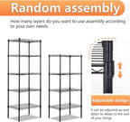 BestOffice | 5-Tier Wire Storage Shelves | 17x12x48 | Black | - Image 6