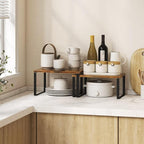 Kitchen Cabinet Organizer Shelf Set of 4, Sturdy Kitchen Counter Shelves - Image 2