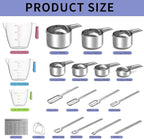 Stainless Steel Measuring Cups and Spoons Set, 6 Stainless Steel Measuring Cups - Image 7
