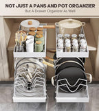 Lozovin Pull Out Pots and Pans Organizer Under Cabinet, Sliding Lid Holder and - Image 5