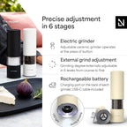 LARS NYSØM Electric Salt and Pepper Grinder Set I Automatic Salt and Pepper - Image 2