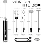 Zulay Kitchen Metal Rechargeable Milk Frother, 3 Whisk Attachments Handheld - Image 7