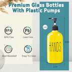 COHOSEGE Glass Soap Dispenser Set 2 Pack, 16 Oz Dish Soap Dispenser - Image 3
