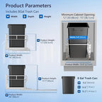Insputer 8 Gal Pull Out Trash Can Under Cabinet, Heavy Duty Under Sink Garbage - Image 3