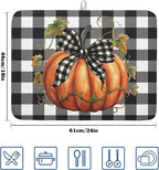 Fall Drying Mats for Kitchen Counter Fall Pumpkin Dish Drying Mat 18 x 24 Inch - Image 2