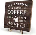 Coffee Bar Sign Plaque Decor-A Heart Full of Jesus, Cafe Bar Accessories by DMADNF