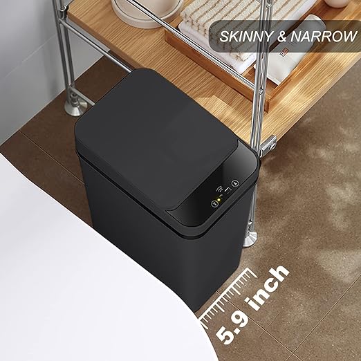 Yatmung 2 Pack - Skinny Trash Bin Sensor Motion 2.5 Gallon Touchless Bathroom - Image 3
