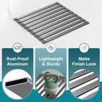 COOL-ANGLE Aluminum Roll Up Dish Drying Rack Over The Sink, 17.7" x 13.4" - Image 7