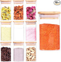 Tzerotone 10 Pcs Glass Spice Jars - 8oz Empty Square Spice Storage Containers - by Tzerotone