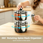 2 Layer Rotating Spice Rack Organizer - Image 3