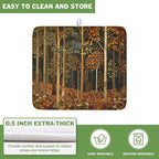 Fall Dish Drying Mat for Kitchen Counter Autumn Forest Vintage Botanical Nature - Image 5