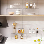 Aminigram 4 Packs Cabinet Organizer Shelf, Acrylic Kitchen Counter Shelves - Image 3