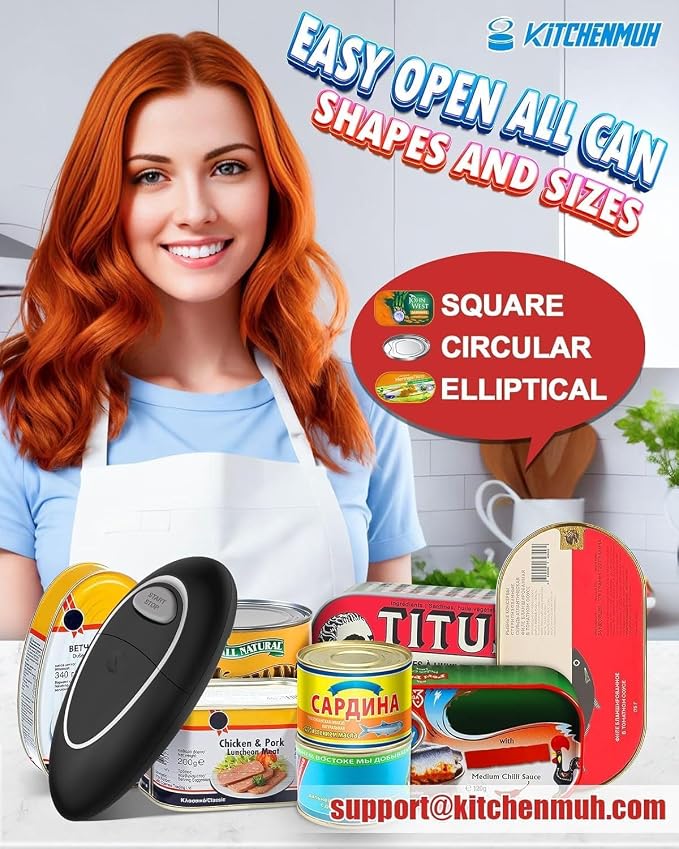 One Touch Electric Can Opener Fits All Can Sizes - Image 4