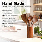 6 PCS Wooden Cooking Utensils Set, Wooden Spoons - Image 7