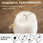 2 Pack Easy Clean Milk Frother Wand | Detachable Whisk, Superior Frothing | - Image 3
