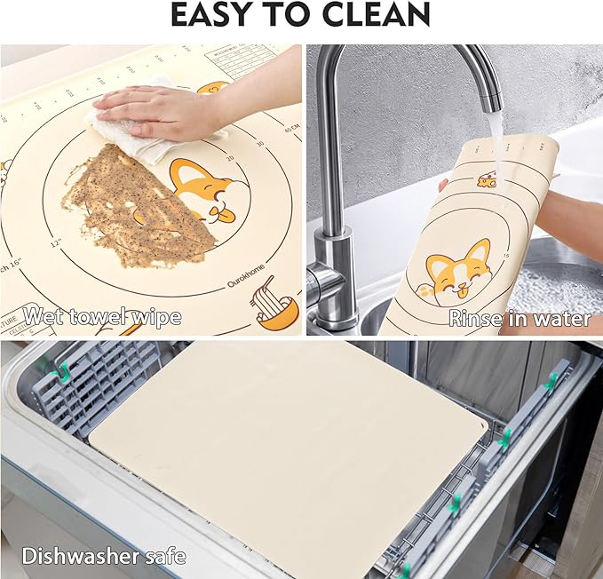 Ourokhome Silicone Baking Mat Sheet and Pastry Dough Cutter, 0.5 Inch Thick - Image 6
