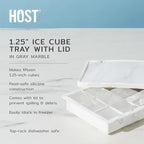 Host Ice Cube Tray with Lid, Makes 15 1.25" Cubes, Durable Silicone Trays - Image 2