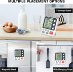 Digital Dual Kitchen Timmers 3 Channels Count UP/Down Timer Cooking Timers - Image 7