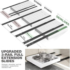 Seinloes 2 Pack Pull Out Cabinet Organizer 19" Deep, Full Extension 3 Slide - Image 6