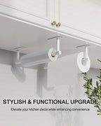 White Paper Towel Holder Under Cabinet, Self Adhesive or Wall Mounted SUS304 - Image 3