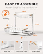Sevenblue 3 Pack Under Sink Organizer, Height Adjustable Storage Shelves - Image 9