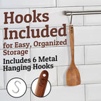 PriorityChef Wooden Spoons for Cooking, Premium 6pc Teak Wood Utensil Set - Image 6