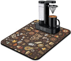 Coffee Bar Mat Accessories for Countertop Super Absorbent Anti-Slip Silicone by Kuyig+Home