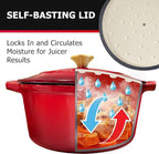 MUELLER HOME 4.5 QT Enameled Cast Iron Dutch Oven, Heavy-Duty Casserole Dish - Image 4