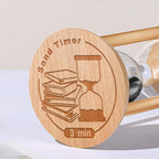 3 Minute Hourglass, 3 Min Wooden Sand Timer, Wood Sand Watch, Three Minute Mini - Image 3