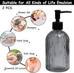 Gray Glass Soap Dispenser Set - Image 4