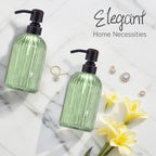 16Oz Green Glass Soap Dispenser - Image 7