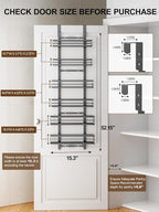 Delamu Over the Door Pantry Organizer, 6 Tier Pantry Door Organizer - Image 2