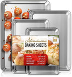 Eatex Aluminum Baking Sheet Set, 4 Pack Cookie Sheets, Warp & Rust Resistant by Eatex
