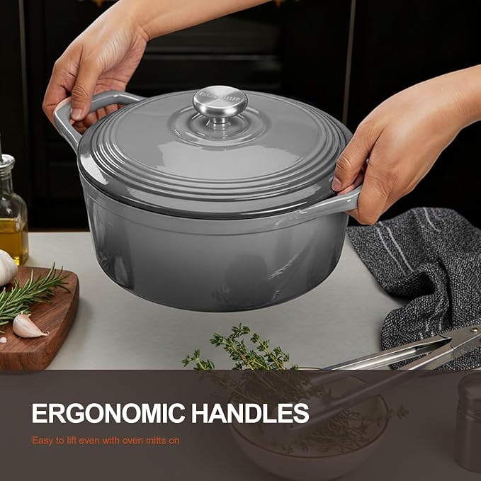 Overmont Enameled Cast Iron Dutch Oven - Image 2